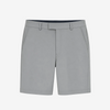Light gray men's shorts with belt loops, a front crease, and side pockets, shown flat against a white background.