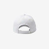 White baseball cap on a light gray background